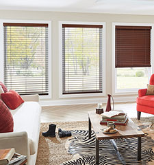 Northern Heights 1" wood blind shown in color Pure White
