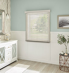 2" Wood Images faux wood shown in color Arctic White
