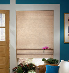 Flat Fold Linen in Pecan with Fabric Valance