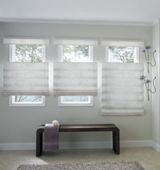 Flat style in Mesa Coffee with Fabric Wrapped Cornice