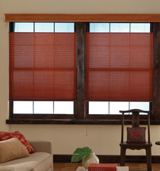 Bali Pleated Shade shown in color Reflections Cayenne