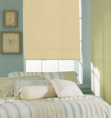 Bali roller shade shown in color Manhattan Room Darkening Dark Beige