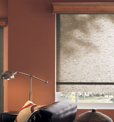 Bali roller shade shown in color Linen Walnut