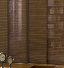 Sliding Panel in Fernando Raisin with 1" Chestnut Edge Banding