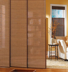 Bali Fernando Sliding Panel shown in colour Raisin with 1" Edge Bindings in Chestnut
