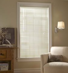 1" Basics Aluminum Blind shown in colour White