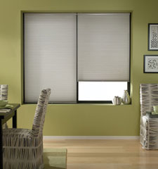Light Filtering Cordless cellular shade shown in colour Platinum
