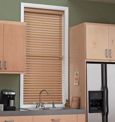 Blindsgalore 2" Smooth Faux Wood shown in colour Natural
