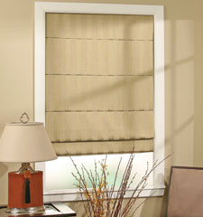Blindsgalore Subtle Stripe Roman shade in colour Beige